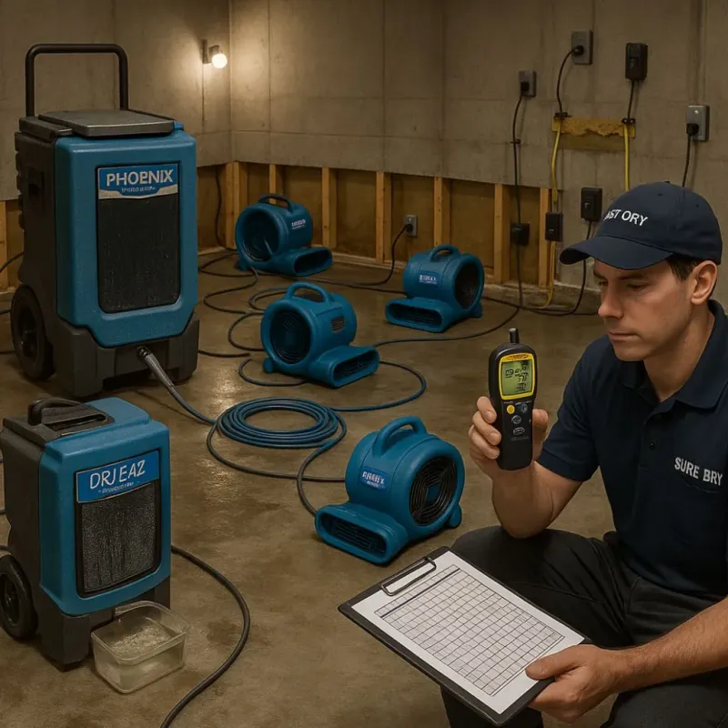 Structural Drying and Dehumidification process in Centerville, MA